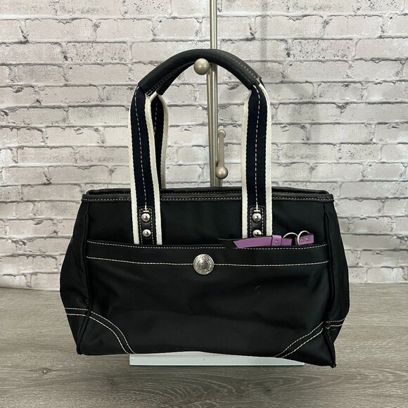 Coach Handbags - COACH Hampton Black nylon Weekend Small Tote